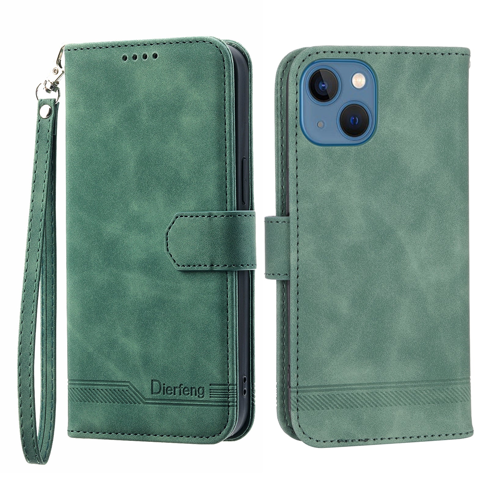 DIERFENG DF-03 Drop-proof Phone Case for iPhone 13 mini 5.4 inch, Stand Wallet PU Leather Lines Imprinted Cell Phone Cover - Pink DIERFENG DF-03 Drop-proof Phone Case for iPhone 13 mini 5.4 inch, Stand Wallet PU Leather Lines Imprinted Cell Phone Cover - Pink